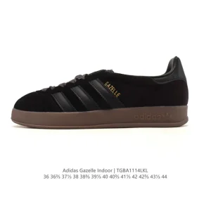 Adidas Originals Gazelle Indoor Retro Leather Sneakers with Gum Sole