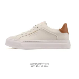 ECCO Men's Casual Leather Sneakers with Thick Sole