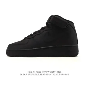 Nike Air Force 1 Mid 07 Velcro Sneakers with Thick Sole and Air Cushioning