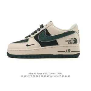 Nike Air Force 1 '07 Low White Leather Casual Sneakers with Air Cushioning