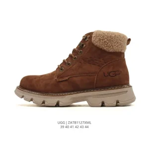UGG Men's Retro High-Top Boots with Shearling Lining and Thick Sole