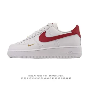 Nike Air Force 1 '07 Low White Leather Sneakers with Air Cushioning