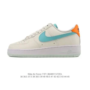 Nike Air Force 1 '07 Low White Leather Sneakers with Air Cushion