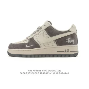 Nike Air Force 1 Low 2025 New Release White Leather Sneakers with Air Cushion