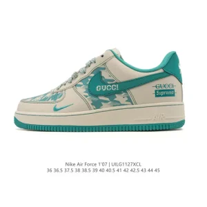 Nike Air Force 1 07 Low 2025 New Release White Leather Sneakers with Air Cushion