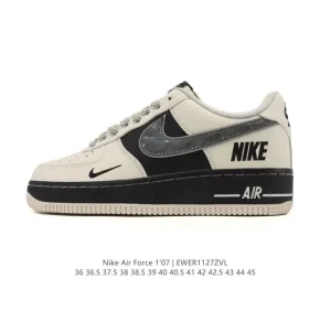 Nike Air Force 1 '07 Low White Leather Sneakers with Air Cushioning