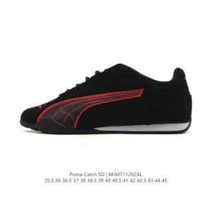 PUMA Catch 402681 Black White Retro Racing Inspired Lifestyle Sneakers