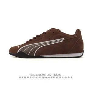 PUMA Catch 402681 Black White Retro Racing Inspired Lifestyle Shoes