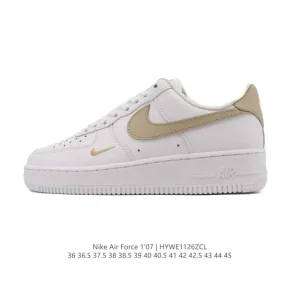 Nike Air Force 1 '07 Low White Leather Sneakers with Air Cushion