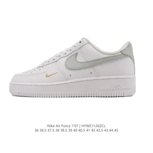 Nike Air Force 1 '07 Low White Leather Sneakers with Air Cushioning