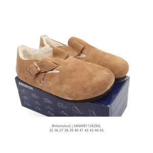 Birkenstock Boston Velvet Fur Lined Clog Shoes for Winter