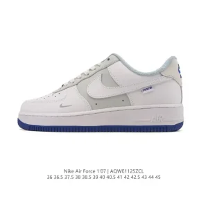 Nike Air Force 1 '07 Low White Leather Sneakers with Air Cushioning