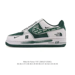 Nike Air Force 1 Low 2025 White Leather Low Top Sneakers with Air Cushion