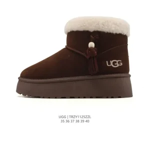 UGG Classic Short Chestnut Sheepskin Boots for Women Winter Warmth