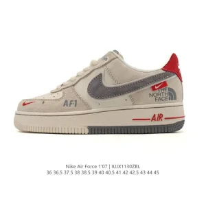 Nike Air Force 1 '07 Low White Leather Sneakers with Air Cushioning
