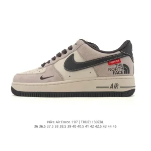 Nike Air Force 1 '07 Low White Leather Sneakers with Air Cushioning