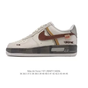 Nike Air Force 1 '07 Low White Leather Sneakers with Air Cushion