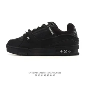 Louis Vuitton Trainer Low Men's Fashion Sneaker with Thick Sole