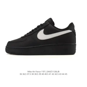 Nike Air Force 1 '07 Low White Leather Sneakers with Air Cushioning