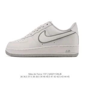 Nike Air Force 1 '07 Low White Leather Sneakers with Air Cushioning