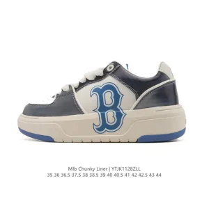 MLB Chunky Liner Mid Retro Street Leather Sneakers for Youth