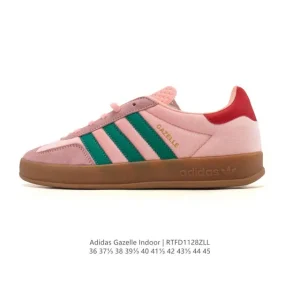 Adidas Originals Gazelle Indoor Retro Leather Sneakers with Gum Sole
