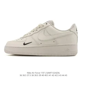 Nike Air Force 1 '07 Low White Leather Sneakers with Air Cushion
