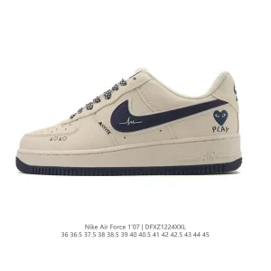 Nike Air Force 1 07 Low White Leather Sneakers with Air Cushioning
