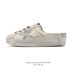 Golden Goose Sstar Dirty Leather Slip-On Sneakers for Men and Women