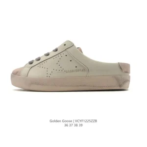 Golden Goose Sstar Dirty Leather Slip-On Sneakers Vintage Style