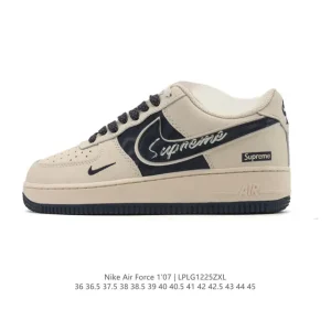 Nike Air Force 1 '07 Low White Leather Sneakers with Air Cushioning