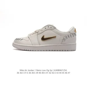 Air Jordan 1 Low 'Small Gold Hook' Classic Low-Top Basketball Shoes