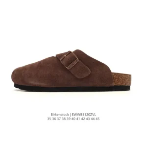 Birkenstock Boston Suede Shearling Slippers for Indoor Comfort