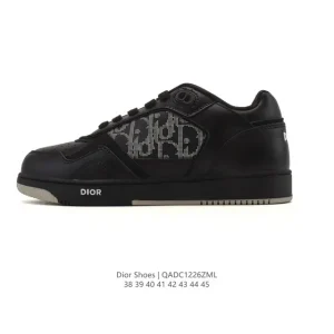 Dior Men's White Leather Platform Sneakers with 3D Logo