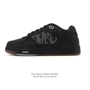 Dior Men's White Leather Platform Sneakers with 3D Logo