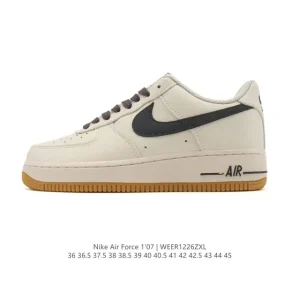 Nike Air Force 1 '07 Low White Leather Sneakers with Air Cushioning