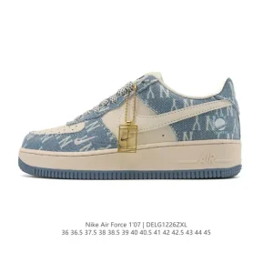 Nike Air Force 1 07 Low White Leather Sneakers with Air Cushion Sole