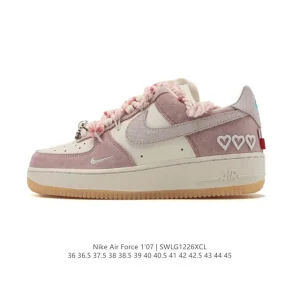 Nike Air Force 1 07 Low White Leather Sneakers with Air Cushion