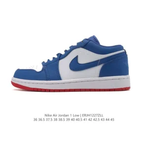 Jordan Air Jordan 1 Low Retro Basketball Shoes with Air Cushion and Wings Logo