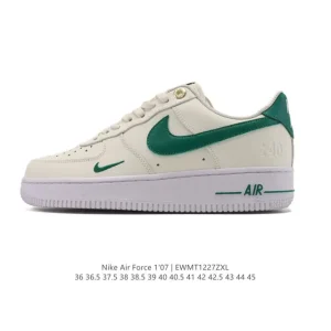 Nike Air Force 1 '07 Low White Leather Sneakers with Air Cushion