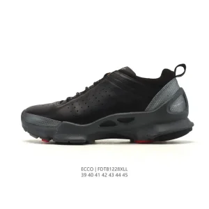 ECCO Men's Leather Outdoor Casual Sneakers Breathable Lightweight Lace-up Shoes