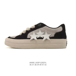 Amiri Star Low Top Sneakers White Leather Fashion Shoes