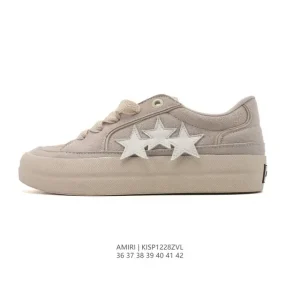 Amiri Star Low Top Sneakers White Leather Fashion Shoes