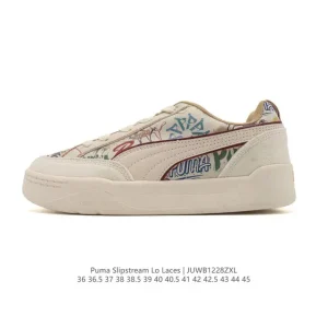 PUMA Slipstream Laces Vintage Leather Sneakers for Men and Women