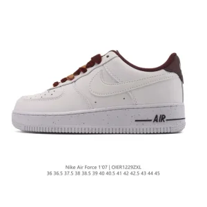 Nike Air Force 1 '07 Low White Leather Sneakers with Air Cushion
