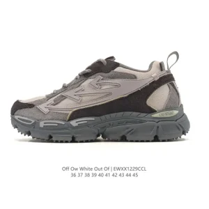 Off-White Out Of Office Low Top Lace-Up Fashion Sneaker Thick Sole White Arrows Zip Tie