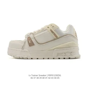Louis Vuitton Arch Light Sneakers Leather Mesh Vintage Running Shoes
