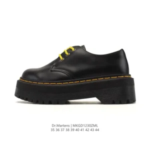 Dr Martens Unisex Low-Platform Leather Boots Classic British Style