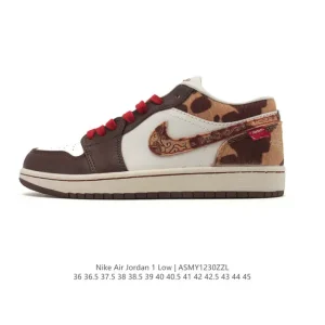 Air Jordan 1 Low Retro Classic Leather Basketball Shoes