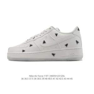 Nike Air Force 1 07 Low White Leather Sneakers with Air Cushion